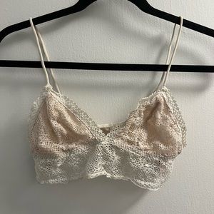 White & Nude lace bralette